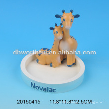 Figurita doble linda de las jirafas para la decoración casera, ornamentos de la oficina del polyresin para la venta